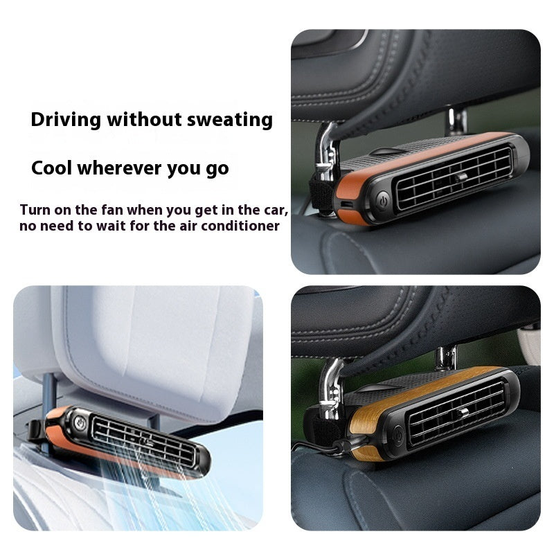 Car Turbine USB Fan - Ultra Quiet, No-Blade Rear Seat Cooling with 3 Speeds