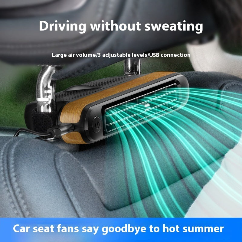 Car Turbine USB Fan - Ultra Quiet, No-Blade Rear Seat Cooling with 3 Speeds